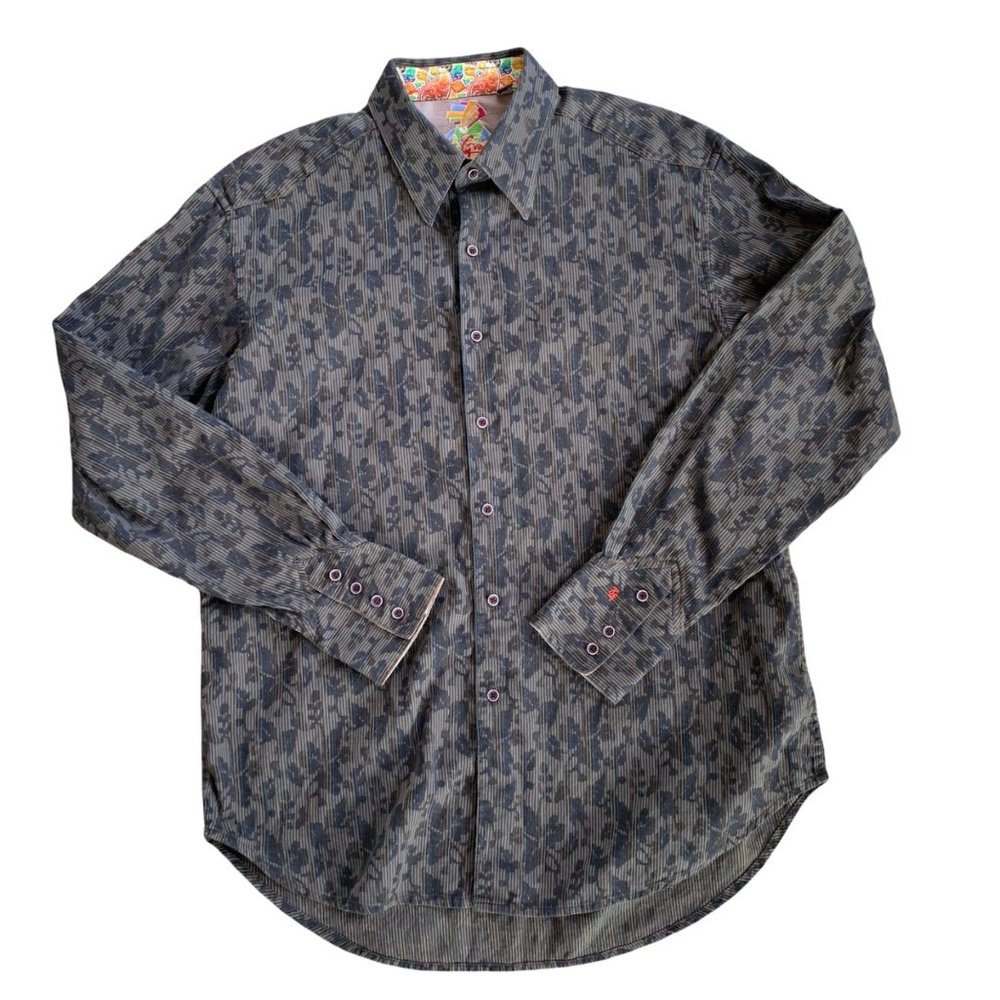 Robert Graham Striped Botanic Dress Shirt L